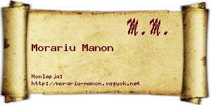 Morariu Manon névjegykártya